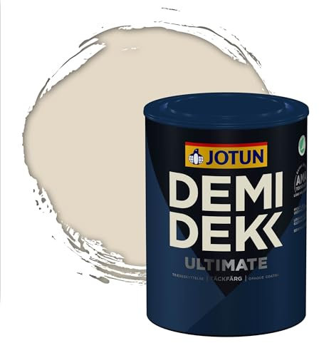 Jotun - Peinture Bois, Lasure Opaque pour Extérieur et Intérieur Satinée - DEMI DEKK ULTIMATE - RAL 1013 - Blanc Perlé - 0,75L