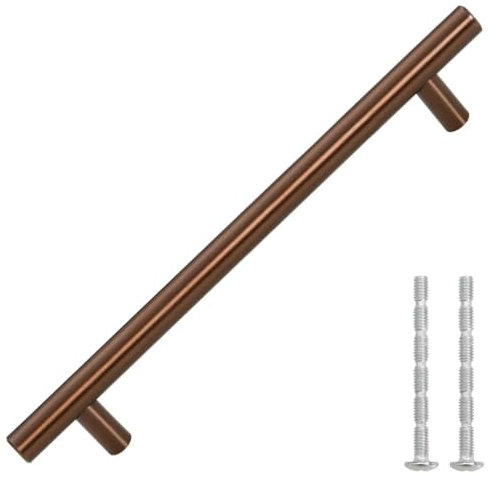 vidaXL Tiradores para Armarios 10 uds, Tiradores en Barra, Manijas de Cajones Muebles, Tiradores de Puerta Corredera, Acero Inoxidable Bronce 160 mm