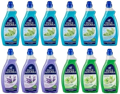 12er-Pack Testpaket Paglieri Felce Azzurra Pavimenti Classico-Freschezza-Lavanda,Bodenreiniger für mehrere Oberflächen 1Lt
