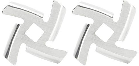 2PCS Fleischwolf Klinge 304 Edelstahl Elektrische Ersatzteil Messer Cutter Ersatz Quadratische Loch Klinge Geeignet Für Nr. 5 Fleischwolf Oder B Typ(8MM cross knife)