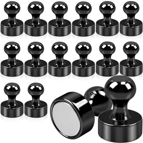 Neodym Magnete - 16 Stück Stark Schwarz, 12x16mm, für Magnettafel, Kühlschrank, Starker Halt, Mini für Whiteboard