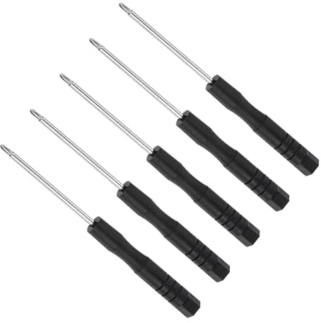 CoCud Tiny Phillips Screwdriver, 1.5mm Size 80mm Length, S2 Steel Cross Head Screw Driver with Non-Slip Handle - (Applications: for Eyeglasses Watches Electronics Computer), 5pieces