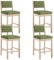 Wahson Barhocker 4er Set, Tresenhocker Moderne gepolsterter Barstuhl mit Holzrückenlehne Küchenhocker aus Samt, Bistrohocker für Küche/Hausbar,Grün