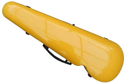 Custodia for violino 4/4 a grandezza naturale, custodia for violino portatile leggera, custodia rigida for violino in fibra di carbonio composita con igrometro incorporato(Color:Yellow)