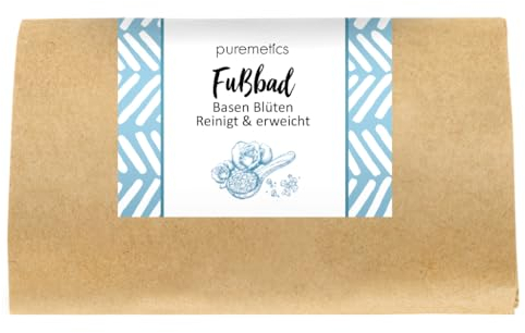 puremetics Fußbad 'Basen-Blüten' | Mineralisches Fußbad | Basenbad für die Füsse | Basenblüten | 100 g