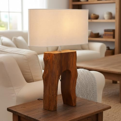 Tischlampe handgemacht aus Naturmaterial, Bali, Modell Palenka dunkel | Baumwollschirm, recycelte Weinflasche, individuelle Designs, einzigartig