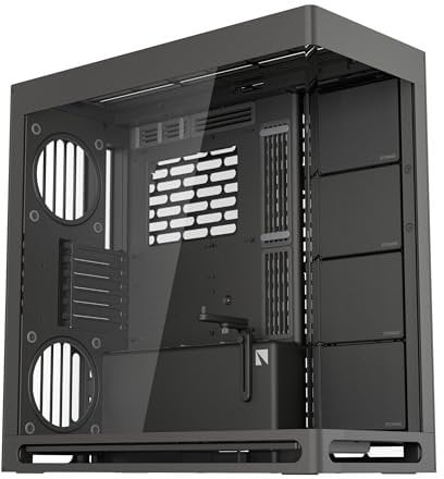HAVN HS 420 Dual-Chamber ATX Mid Tower PC Case Black Hybrid Design, 11x 140mm Fan Slots & 3x 420mm Radiator Support, SimpliCable Cable Management, Tempered Glass, PWM Fan Hub