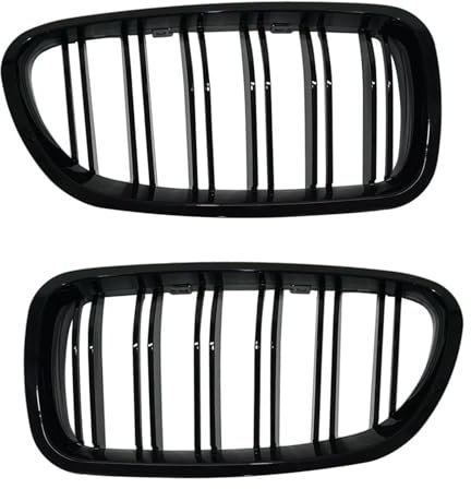 MRNQCB Frontstoßstangen-Kühlergrill Für B&MW 5er F10 F11 F18 520d 530d 540i 2010-2017 Auto Glänzend Schwarzer Nierengrill Doppellamellen-Renngrill