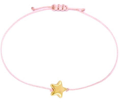 Selfmade Jewelry Armband Damen Roségold Stern Größenverstellbares Armkettchen mit Sternchen Handgemacht Inkl. Geschenk-Verpackung (Gold - Rosa)
