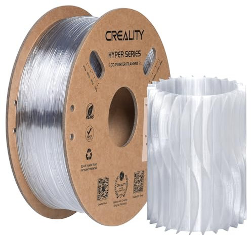 Creality Hyper PC Filament 1.75mm Transparent, Polycarbonat Hochgeschwindigkeits und Hochtemperaturbeständiges, kompatibel mit den meisten 3D-Druckern wie Creality K1C, K1 Max (1 kg/Spule)