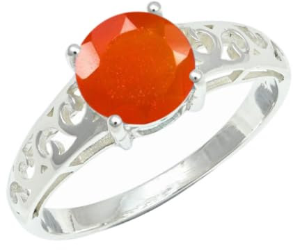 JEWELSTREZORO Karneol Edelstein-Bandring für Herren und Damen,Geschenkartikel, 925er-Sterlingsilber Bandring Schmuck TSR1254AF_28 (74 (23.6))