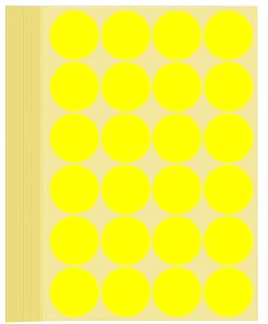 720 Stück Klebepunkte Aufkleber 32 mm Runde Punktaufkleber Farbkodierun Etiketten selbstklebende Markierungspunkte zum Beschriften, Basteln Yellow Stickers Round Color Coding Labels (Gelb 3.2 cm)
