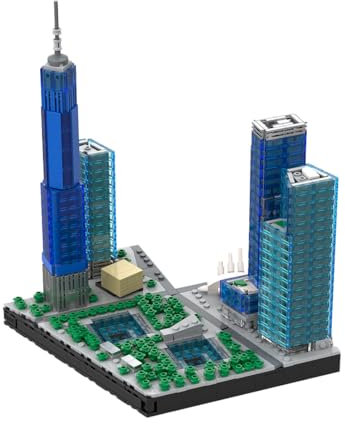 ToyGhillied World Trade Center Haus Modular Klemmbausteine, DIY New York City Modell Architektur Serie Hausbausatz, Gebäude Basteln für Erwachsene - 1593Teile