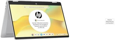 HP Chromebook x360, 14 Touchscreen, Intel Prozessor N100, 4 GB DDR4 RAM,128GB eUFS, Intel UHD Graphics, ChromeOS, QWERTZ, Silber mit HP 700 Multi Pen
