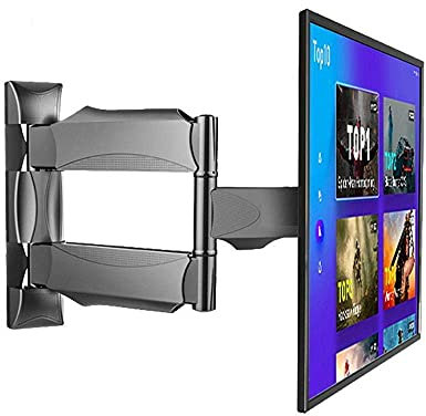 TV Mount,Sturdy Stainless Steel Wall TV Wall Bracket with Shelf for Most 42-65 Inches TVs,Portable TV Wall Stand up to 65KG Tilting Height Adjustable, Max 675x465mm