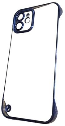yasyas Clear Hard Case for iPhone 12, Protective Cover with Open Edge Design, Sleek and Durable, Ultra Sim Frameless Hard Case For iPhone 12 (Black)