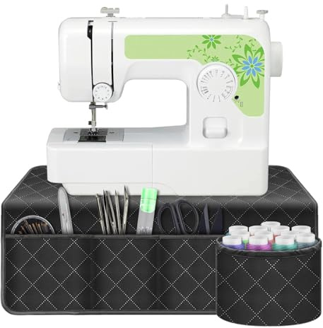 Boczif Nähmaschinenunterlage für den Tisch, Nähmatte mit 4 Taschen, Organizer für Zubehör, Nähmaschinen-Trageunterlage für Unterricht & Dekoration