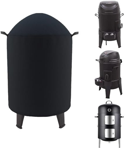 Round Smoker Cover Fits Grill Boss, SUNLIFER 20.5 Vertical Smoker,Pit Barrel Cooker Co 18.5 Smoker, Charbroil The Big Easy TRU-Infrared Smoker, Kamado Joe Classic Joe Series II 18 Grill 25D x 35H