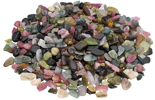 Turmalin bunt Mini Trommelsteine 100 g Edelsteine Heilsteine echter Stein | Inkl. Edelsteinkarte | 3-15 mm Durchmesser | 100% naturbelassen