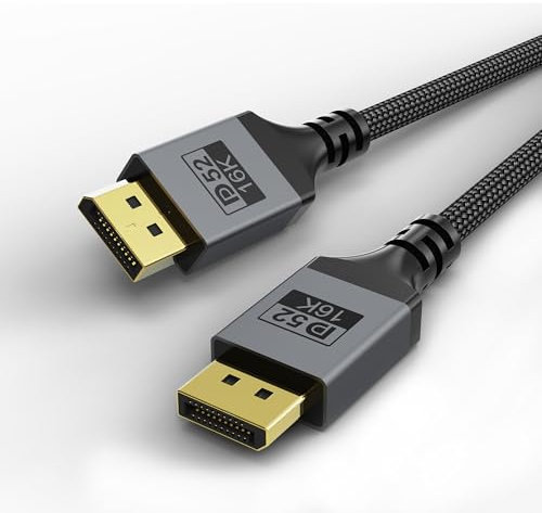 DGHUMEN DisplayPort 2.1 Kabel / 16K DP 2.1, 16K@60Hz, 8K@240Hz, 4K@480Hz Unterstützt 80Gbps HDR DSC1.2a FreeSync G-Sync Display Port 2.1 Kabel für Gaming Monitor