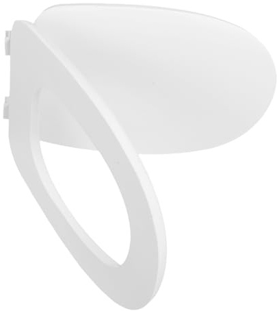 SEWACC Siège de Toilette Rembourré en Mousse avec Charnières, Coussin Moelleux Blanc, Compatible Toilettes Rondes, Remplacement Solide pour Salle de Bain, Usage Quotidien, Installation