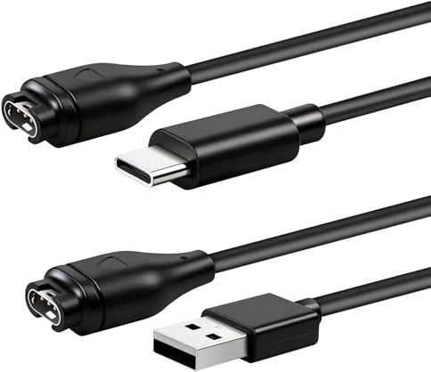 2 Pièces Chargeur Cable usb-c Compatible avec Garmin Fenix 7 7S 7x 6 6S 6x 5 5S 5X, Forerunner 935 945 745 45 45S 245, Approach S10 S40 S60 X10, Vivoactive 3 4 4S,Venu,Instinct