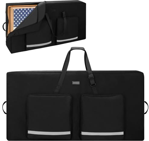 Cornhole-Tragetasche passend für reguläre 4' × 2' Boards, robuste 600D-Tragetasche mit gepolstertem Schultergurt, 2 zusätzliche Taschen für Cornhole-Wurfsäckchen und Zubehör, Schwarz (nur Tasche)