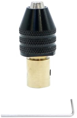 Ludom Mini mandrin de perceuse 0,5 à 3,2 mm Auto-serrant à Trois mâchoires Trou arrière 5,07 mm
