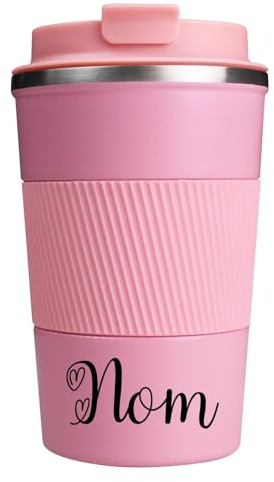 loongway Mug Isotherme Personnalisable Tasse Isotherme Avec un Nom Mug Cafe 380ml Cadeaux d'anniversaire Cadeaux d'équipe Idéal pour l'extérieur le bureau et les déplacements