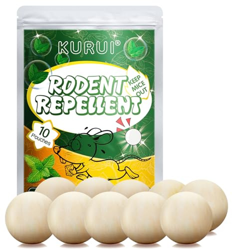Mouse & Rat Rodent Repellent - Natural Mouse Repellent - Strong Natural Rodent Deterrent for Home, Garage, Attic - 10 Packs