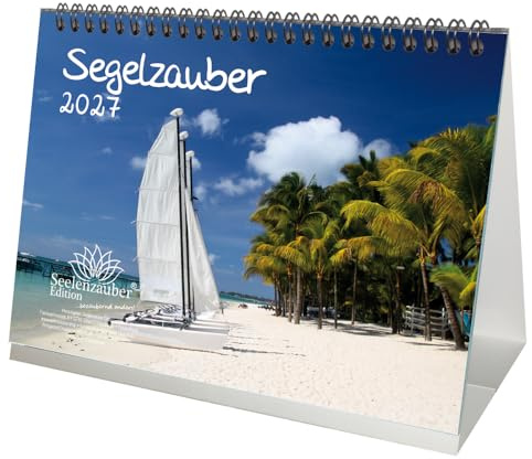 Segelzauber DIN A5 Tischkalender für 2027 Segelschiffe und Meer - Seelenzauber