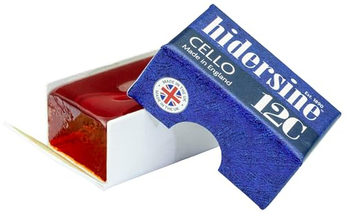 Hidersine 12C Junior Cello Rosin. Compact Light/Amber Rosin for Cello Bows | Case-Friendly Size - Natural Colophony Bow Rosin for Cellos - Ideal for Begginers & Students - Handmade in the UK since 1890