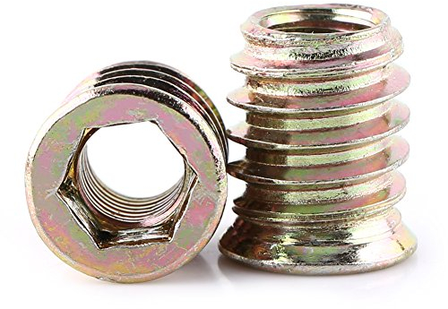 20 Stück Gewindebuchse Einschrauben Einschlagmutter Innensechskant Verzinktes Carbon Stahl M6 M8 M10 Vollgewinde(M8*17mm)