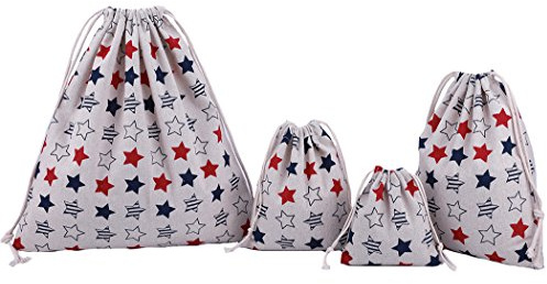 Amoyie - Lot de 4 Sac Organiseurs de Bagage, Sacs Rangement, Tissu Pochettes pour Voyage Accessoires, Enfants Objet, Vêtements Cosmétiques Chaussettes Jouet