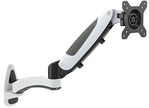 HFTEK Wand Halterung Wall Mount mit Gasdruckfeder 0 - 16 kg Wandhalterung für Bildschirme von 15 bis 34 Zoll mit VESA 75/100 (HF20DW)