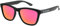 X-CRUZE 9-072 Nerd Sonnenbrillen polarisiert Style Stil Retro Vintage Retro Unisex Herren Damen Männer - schwarz matt LW/pink-orange verspiegelt