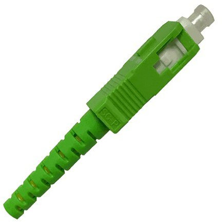 CABLEPELADO Conector fibra optica SC-APC monomodo 3.0 mm | Apto para ser crimpado en un cable de fibra óptica de 3.0 mm de diámetro | Verde