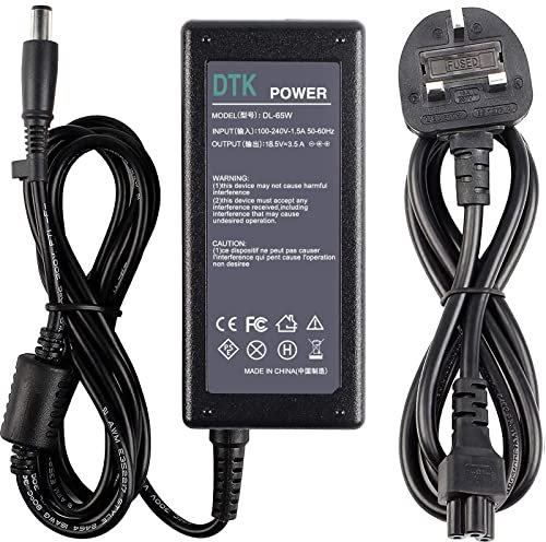 DTK 18.5V 3.5A 65W Laptop Charger for HP Notebook Computer PC Power Cord Supply Lead AC Adapter Mini Presario ENVY Pavilion EliteBook Compaq series Connector: 7.4 x 5.0mm