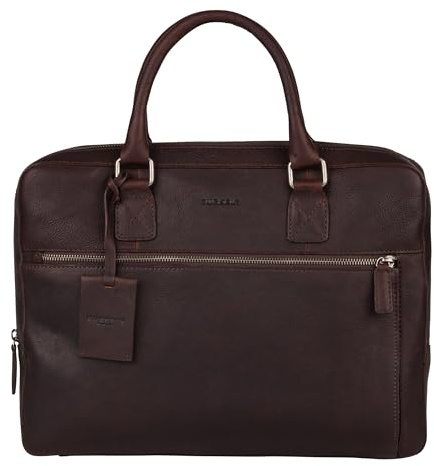 Burkely Fundamentals Antique Avery Odell Laptopbag 13,3'' – Kompakte Laptoptasche aus Leder – Gepolstertes Fach & Innenfächer