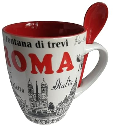 ICT Tazza Mug con Cucchiaino Souvenir Ricordi Roma 4661