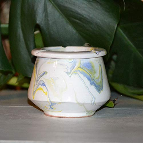 Aschenbecher Tunisien Karim marmoriert blau gelb weiß