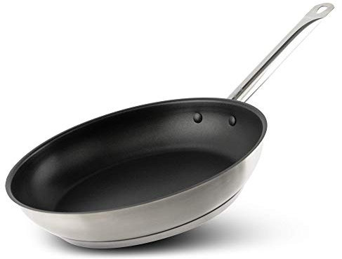 Tomy Antihaftbratpfanne 3,6 Liter Ø280 x H50mm Bratpfanne Profi Gastro-Pfanne mit gekapseltem Alu-/Edelstahlboden - Für Induktion-, Ceran-, Elektro-, Gasherde