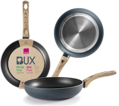 IBILI - Sarten bux, 24 cms, Aluminio, Mango madera, Antiadherente xylan, Apto para induccion