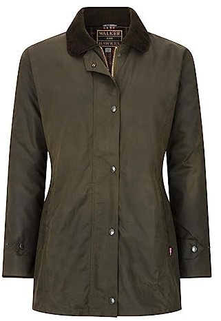 Walker & Hawkes - Victoria - Veste cirée Antique - pour Femme - Chasse/Campagne - Vert Olive - EU 40 (UK 12)
