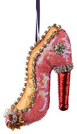 Gift Company Christbaumschmuck Weihnachtsdeko Tannenbaumschmuck X-Mas Hänger Stoff High Heel rosa