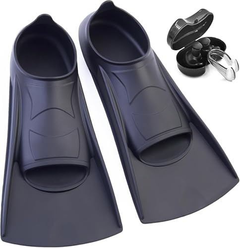 Nagiee Schwimm Flossen, Bequeme Silikon Flossen für Bahnen Schwimmen & Training, Kurze Schwimmflossen mit Netztasche, Schwimmausrüstung für Kinder, Jugendliche, Erwachsene, Frauen und Männer