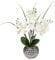 Orchidee artificiali, fiori artificiali in vaso di ceramica, pianta artificiale, farfalla, orchidea artificiale come vera, altezza: 49 cm, con portavaso, decorazione per matrimonio, bianco