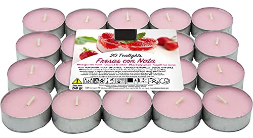Vela de Téalights Aromáticas con olor de fresas con nata (40 velas)