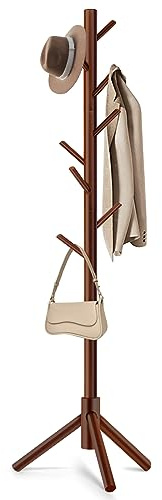 WANGMUXIA Coat Rack, Freestanding Coat Rack with 8 Hooks and 3 Adjustable Size Tree Coat Racks for Bedroom, Hallway, Entrance, Office, for Hats, Coats, Scarves, Handbags