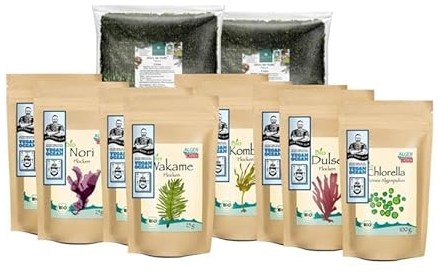 BIO-Algen Zutaten-Set Komplett zum Buch VEGAN OCEAN - 330g | für Einsteiger | getrocknet zum Kochen und Probieren